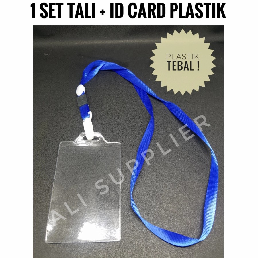 SET PLASTIK ID 1 SET KARTU NAMA + TALI DIJAMIN MURAH / NAME TAG PANITIA / TALI NAMETAG / TALI ANGGOTA / TALI TANDA PENGENAL + ID CARD / TALI ID CARD/ TEMPAT ID CARD PLASTIK / PLASTIK TEMPAT KARTU / TALI DAN TANDA COVER ID CARD