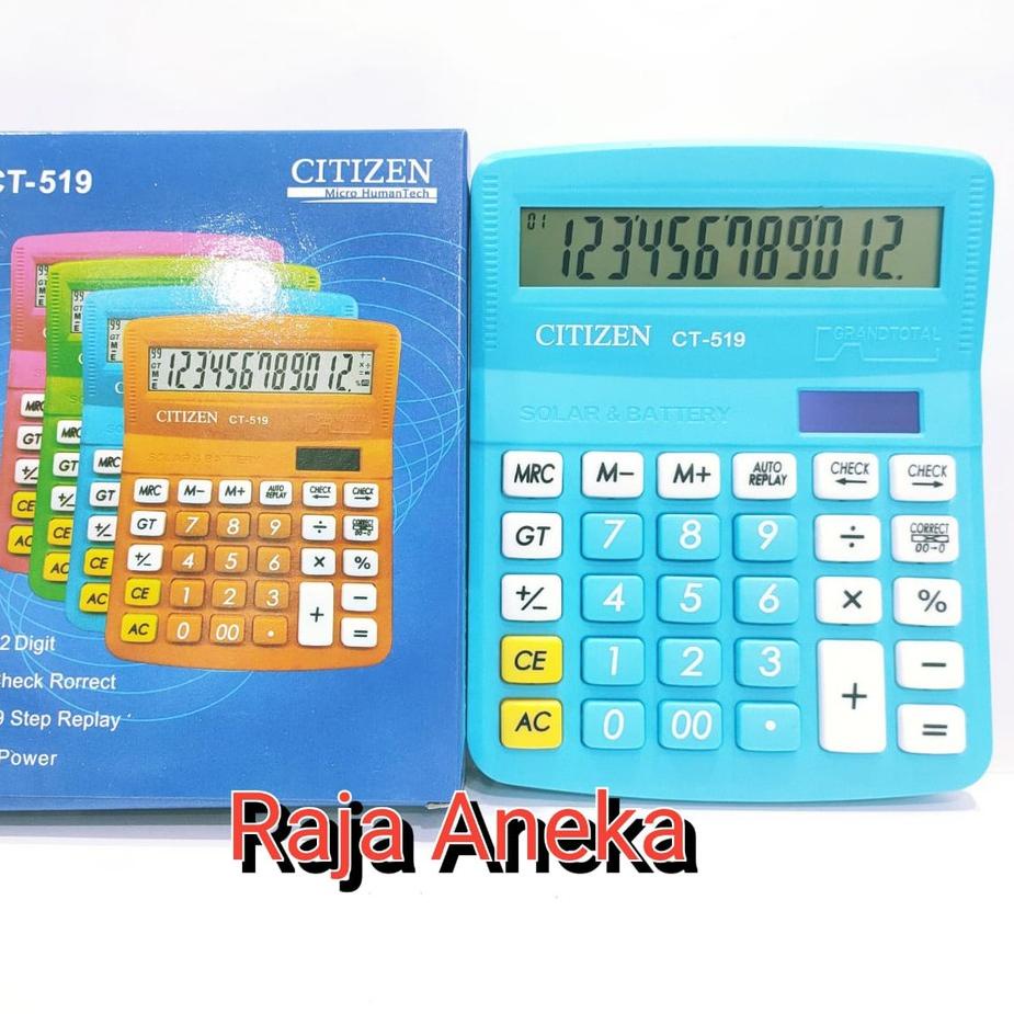 

Miliki - Kalkulator Citizen 519 Warna CT-519 KALKULATOR MEJA DAGANG CALCULATOR 12 DIGIT CT519 CITIZEN519 ~