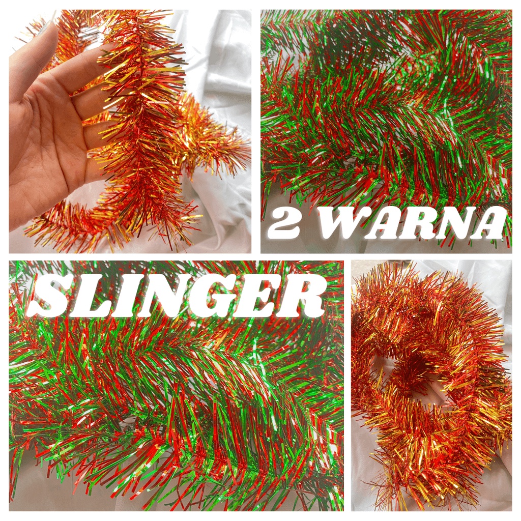 

Slinger 2 Warna Rumbai Tensil Tinsel Metalik Garland Hiasan Natal Seserahan Nampan Parcel Hantaran