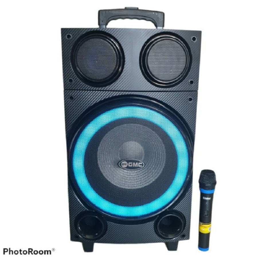 Speaker Bluetooth Amplimeeting GMC 897L 897 L 10inch 10in Bonus Mic Wireless Speaker Senam