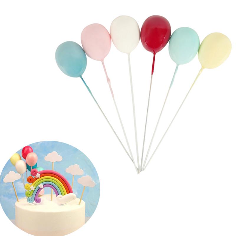 6pcs Topper Cupcake Bentuk Balon Warna Permen Untuk Dekorasi Pesta Pernikahan