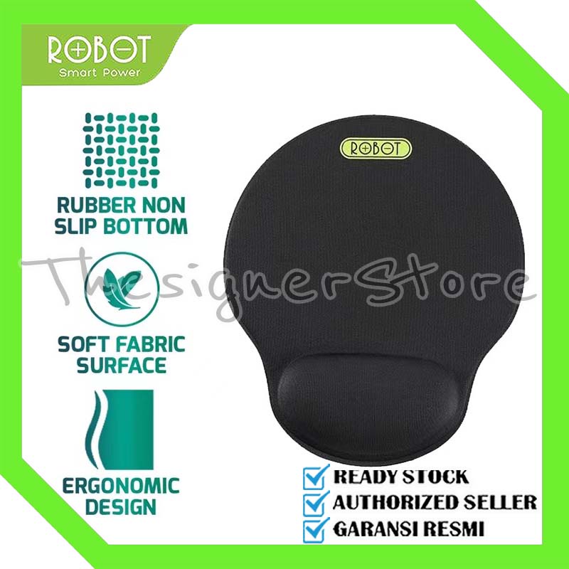 Mousepad Robot RP02 Non-Slip Ergonomic Wrist Rest Mousepad PC / Laptop Black