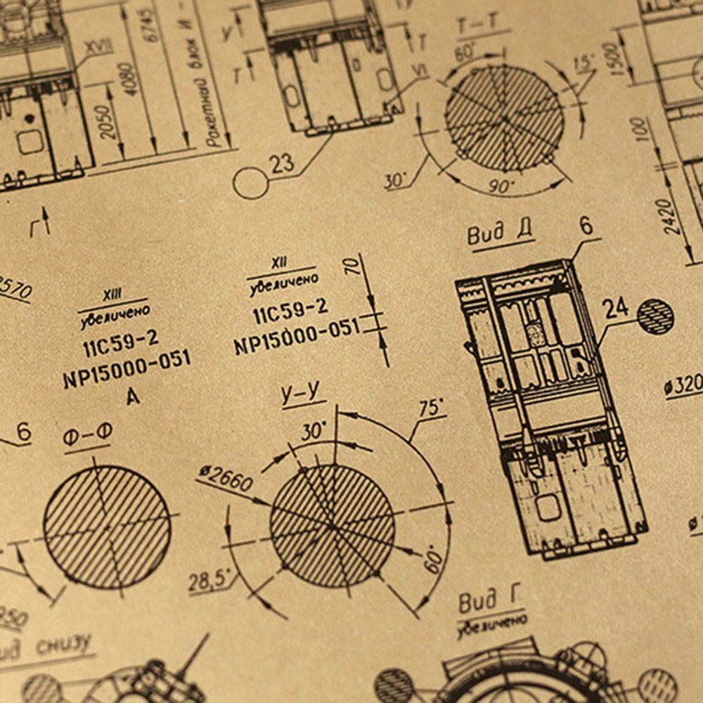 R-flower Mechanical Cross section Diagram Gift Bars Cafe Hiasan Desain Kapal Perang Stiker Dinding