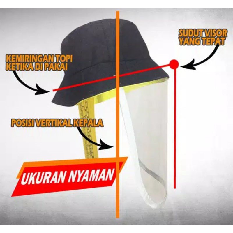 Topi bucket face shield bisa Border nama mode rimba bisa COD