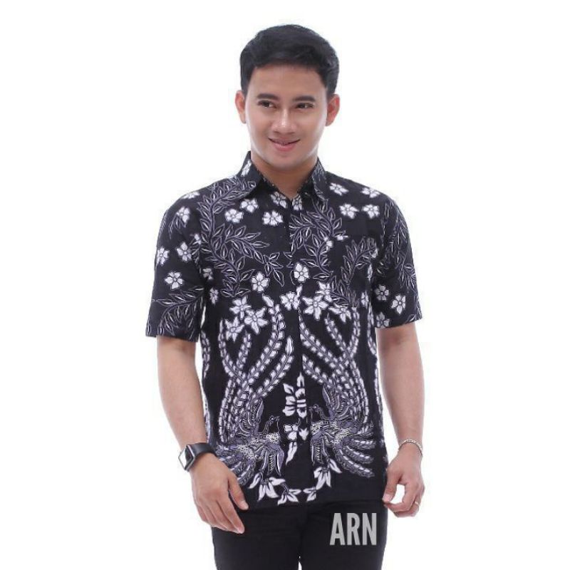 manuk abu Hem kemeja batik pria lengan pendek m.l.xl 25468