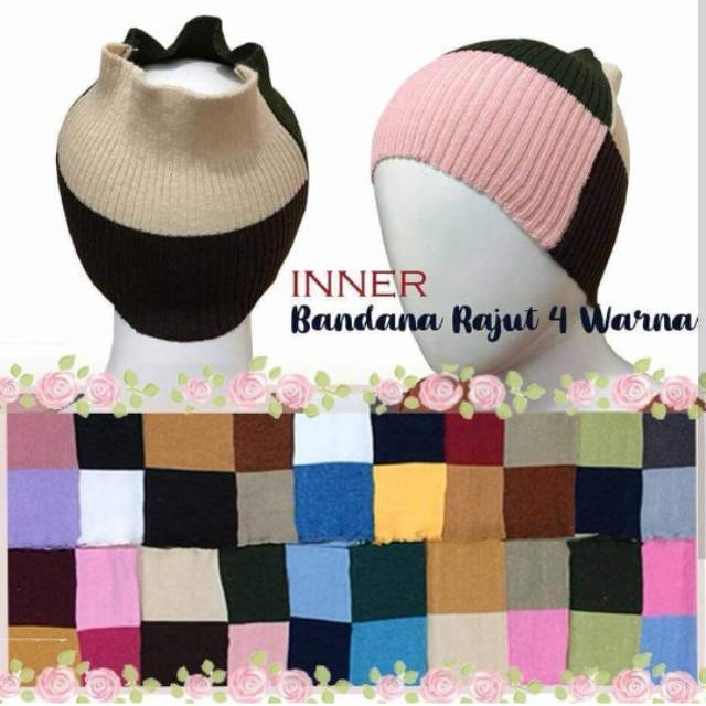 Bandana 4 Warna Rajut Anpus Isi 10pcs Warna Mix