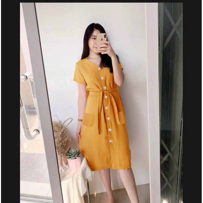 DRESS WANITA CASUAL PESTA LENGAN PENDEK DRES ANDIN IKATAN CINTA DRESS WANITA MODERN