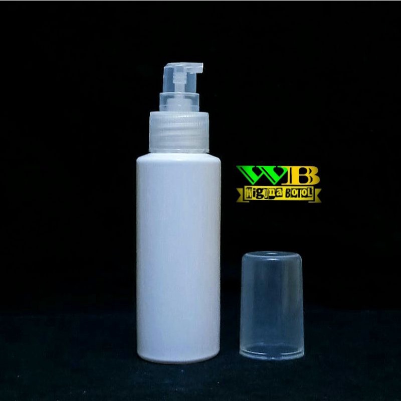 Botol Pump Treatment 100ml Putih / Botol Rf 100ml Putih Pump treatment Clear Fullcap