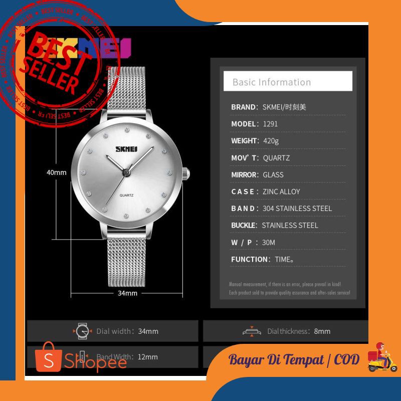 SKMEI Jam Tangan Luxury Wanita/- 1291-