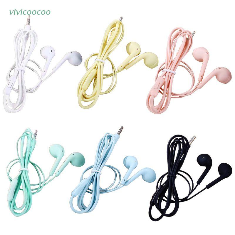 Vivi Headset Earphone Earbuds Sport Kabel Super Bass Jack 3.5mm Dengan Microphone Built-In