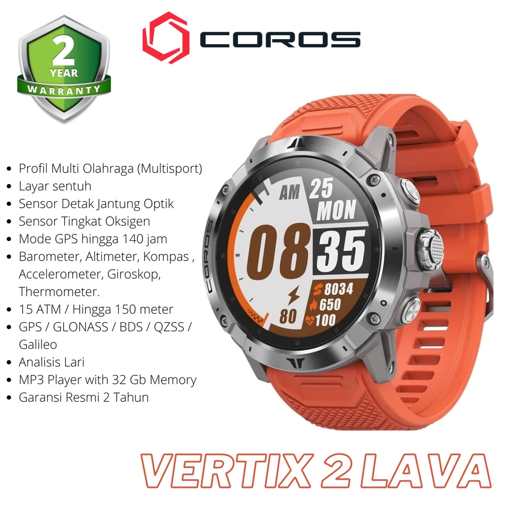 Coros VERTIX 2 GPS Adventure Watch Garansi Resmi Indonesia 2 Tahun