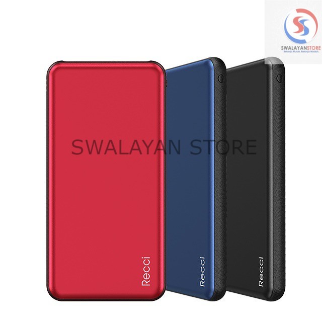 Powerbank Fast Charging 10000mAh RP-10000 Biru/Merah/Hitam RECCI PASSOAR