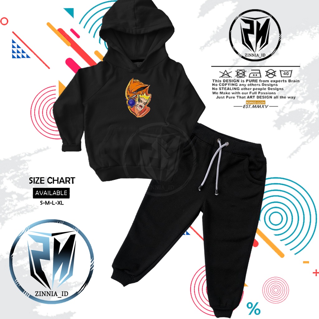 SETELAN ANAK JAKET HOODIE ANAK naruto uzumaki kurama