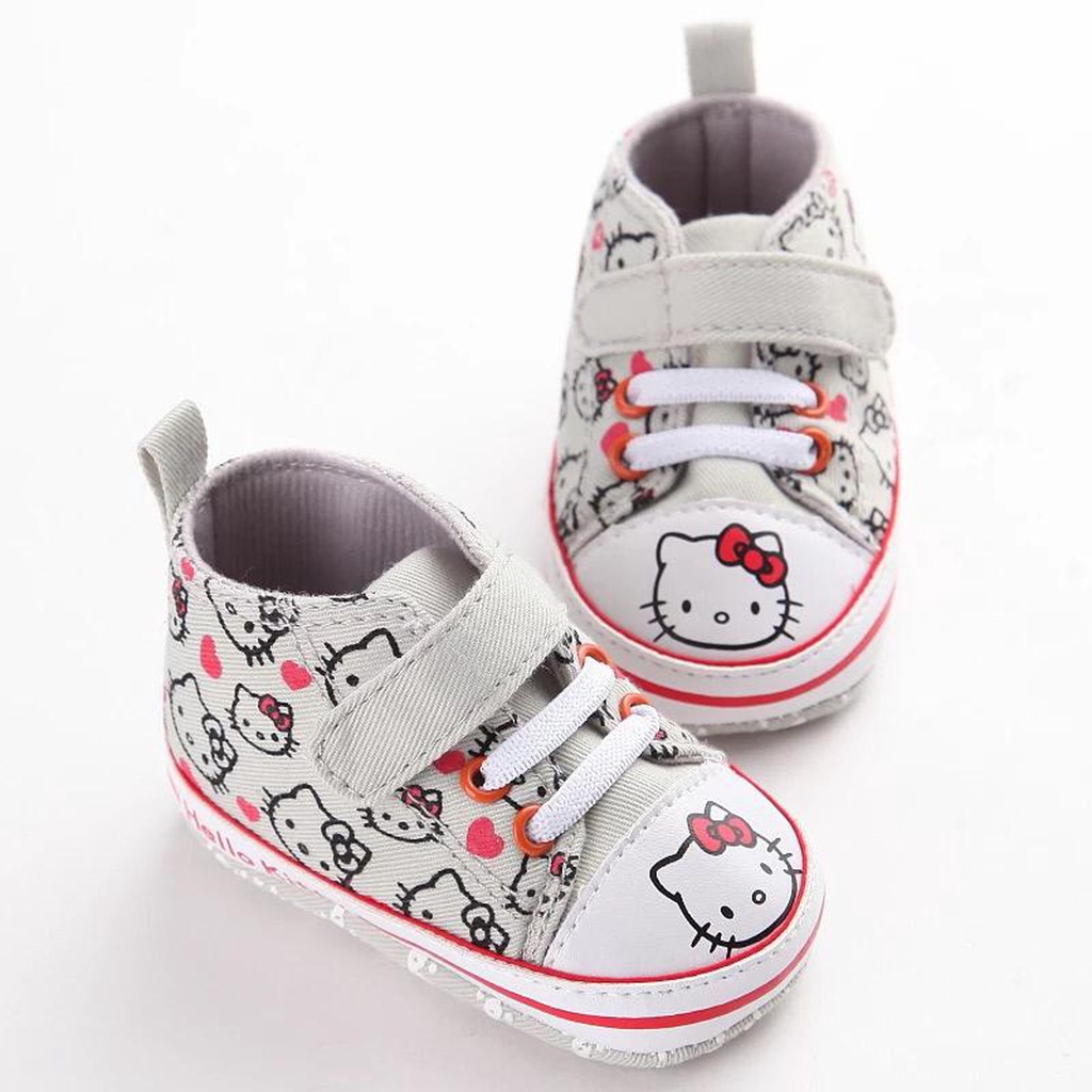 Sepatu Bayi Perempuan Import Premium Sepatu Baby Fashion Motif Hello Kitty Sepatu Prewalker Anak Bayi Kualitas Premium Import Usia 0 - 18 Bulan