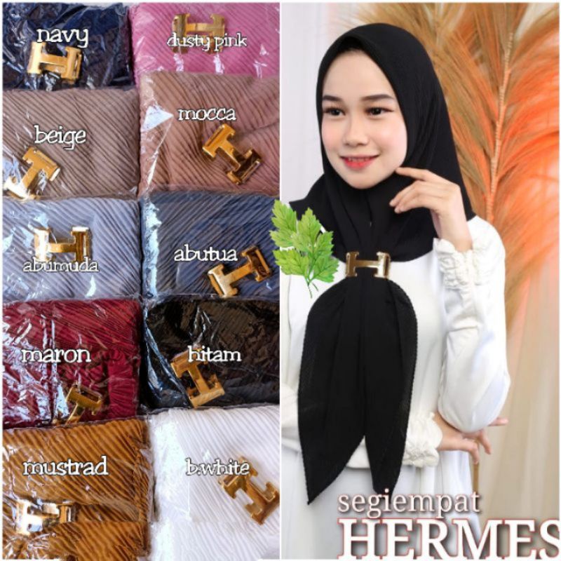 Jilbab Plisket Segiempat with Gesper H