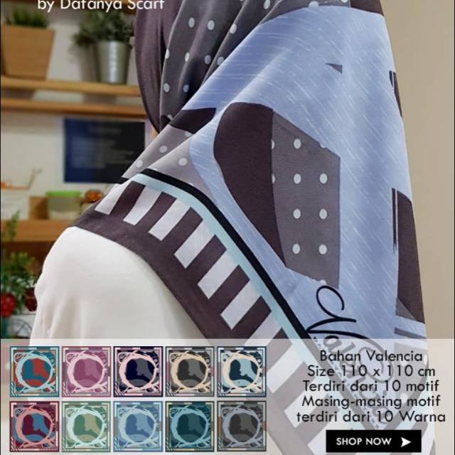 Hijab segi empat Valencia by Dafanya scarf