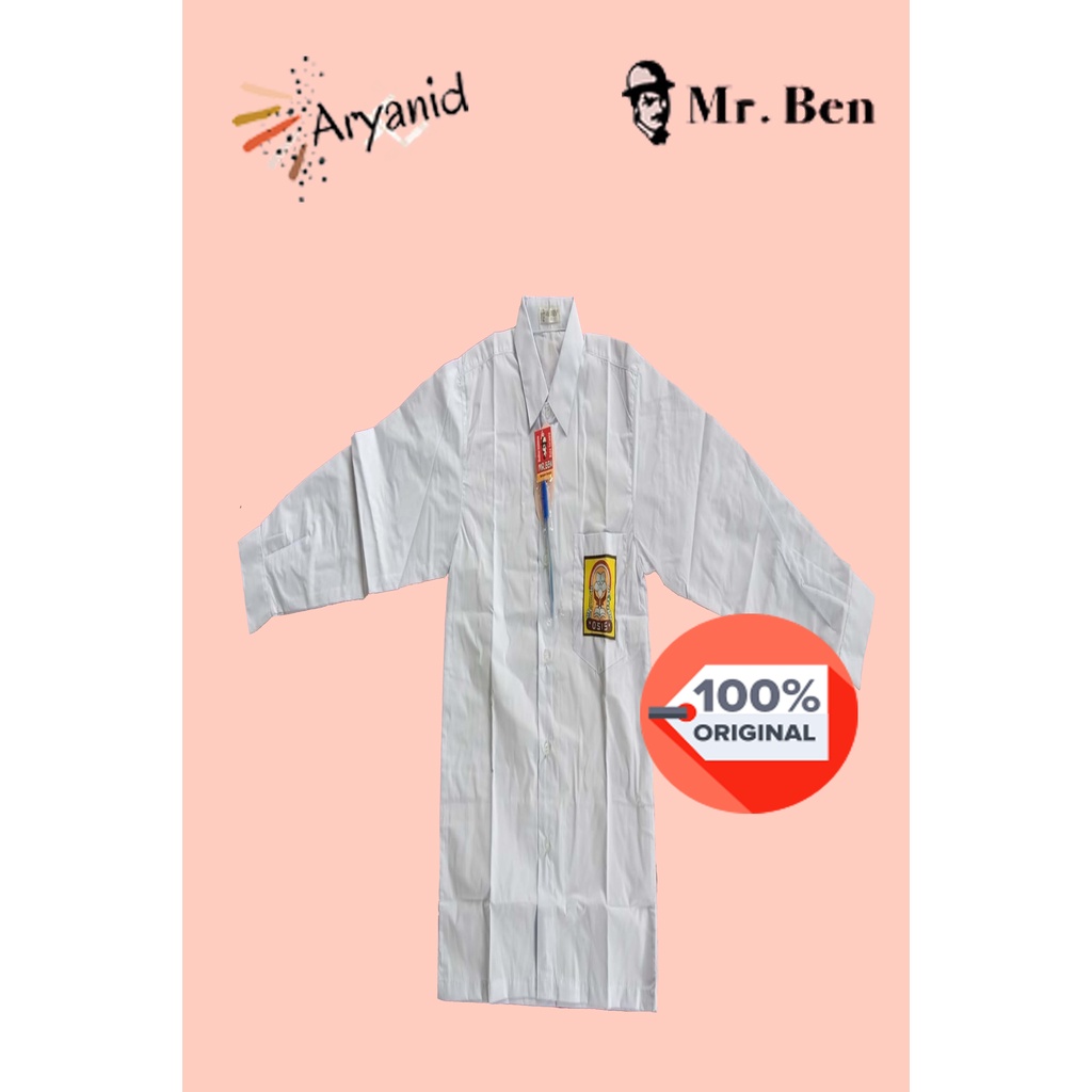 SERAGAM SEKOLAH MR BEN KEMEJA SMP PUTIH PANJANG KATUN / CYC