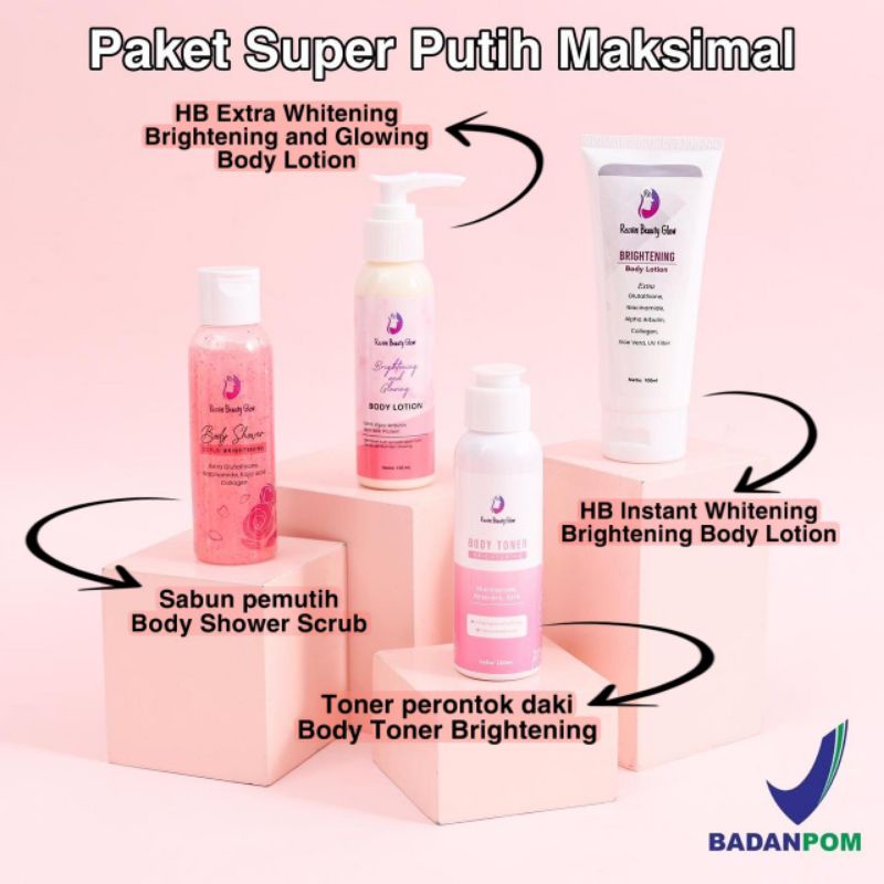 HB Recvin Beauty Glow Paket Super Putih Maksimal