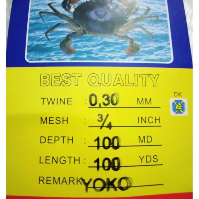 Jaring ikan udang lubang kecil senar tebal 030