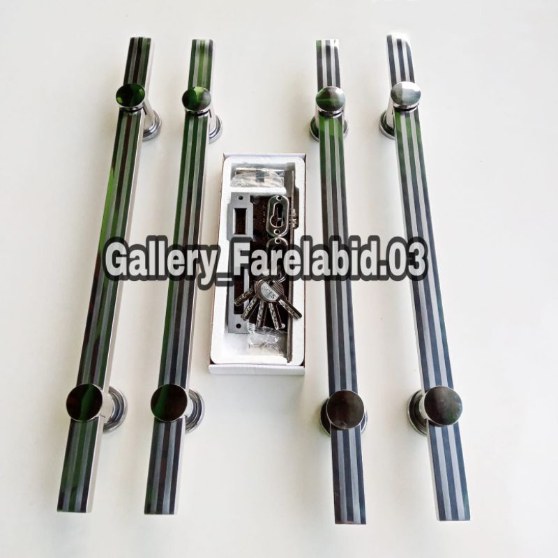 Full Set Handle Pintu Rumah Stainless Steel 60 Cm Set Body Kunci Gagang Pintu Rumah Modern 45 Cm Set Bodi Pelor Pegangan Pintu Kupu Tarung Besar 33 Cm Tarikan Pintu Rumah Utama Minimalis