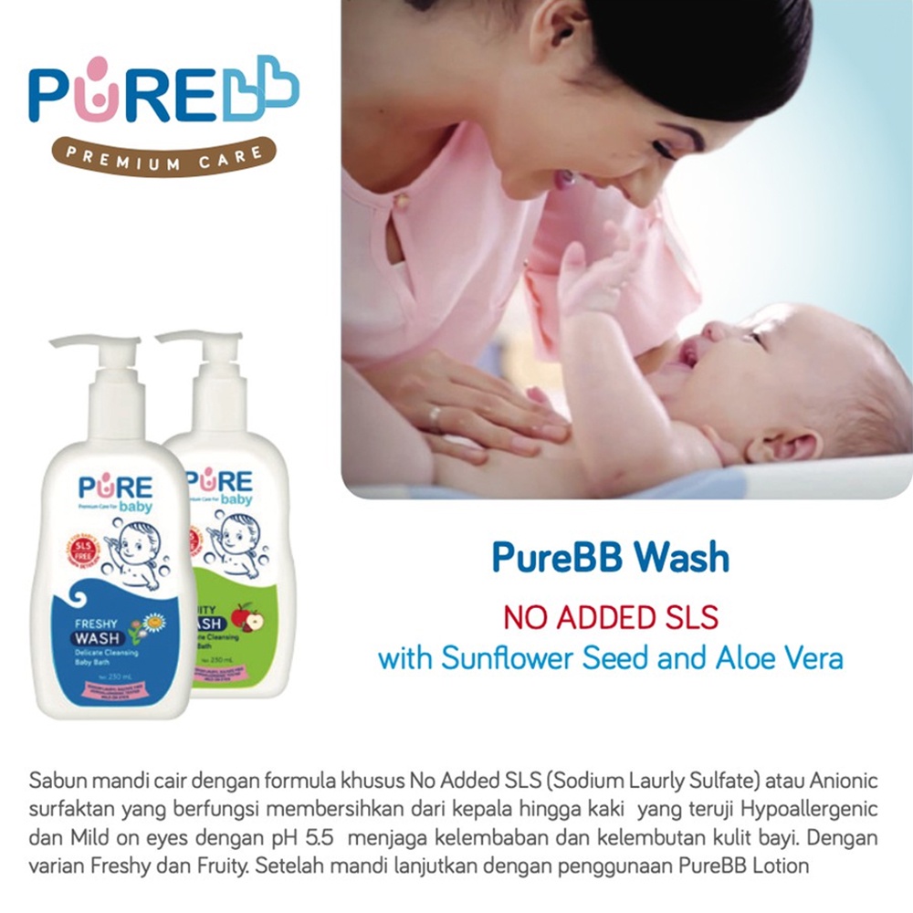 Pure Baby Wash 2in1 Fruity wash Freshy wash 230ml Sabun dan Shampoo Bayi