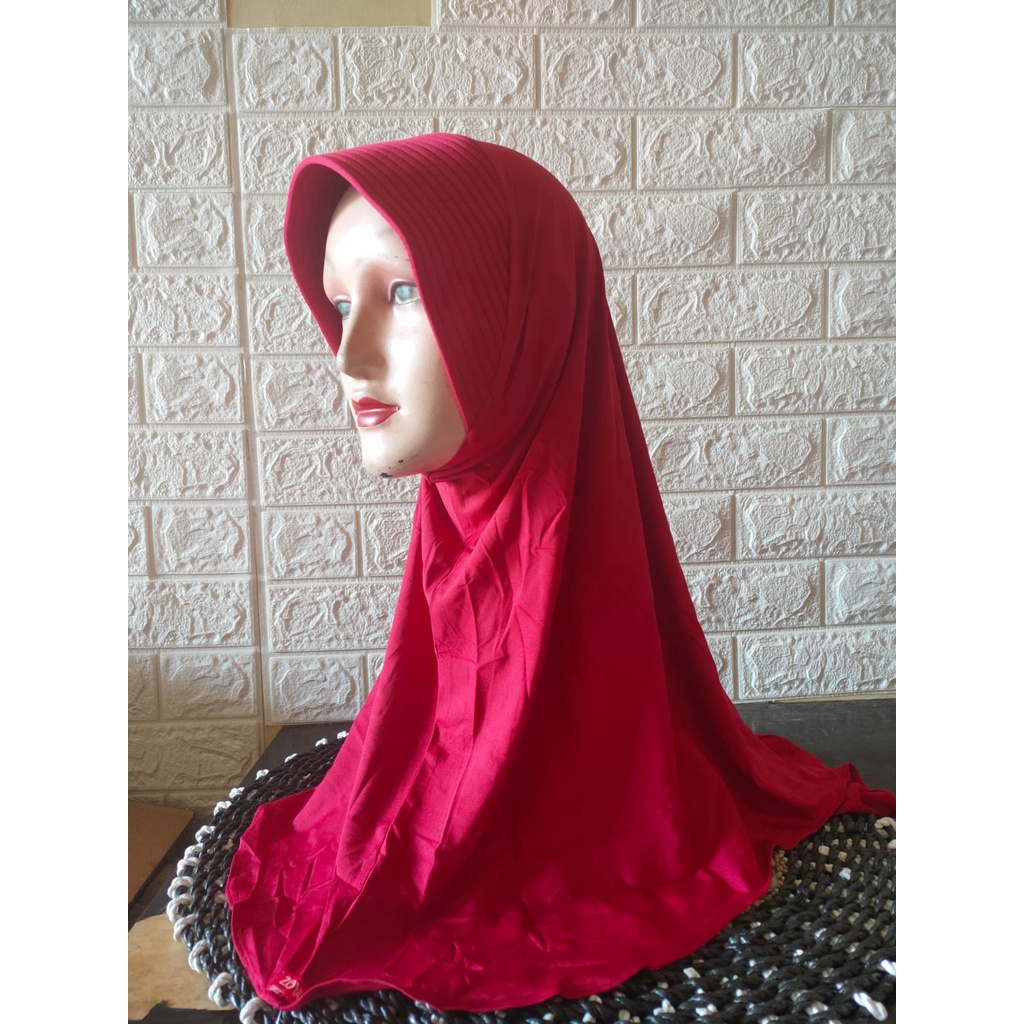ZOYA BERGO MARSHA KERUDUNG INSTAN HIJAB CASUAL ORI-MERAH