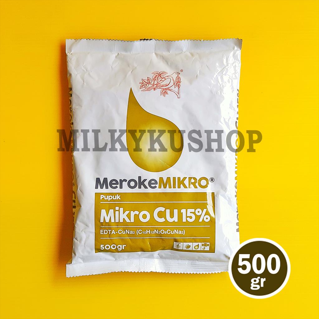 PUPUK MEROKE MIKRO CU 15% EDTA 500 GRAM KEMASAN PABRIK HIDROPONIK