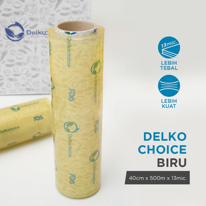 PLASTIK CLING WRAP FOOD GRADE BIRU Delkochoice wrapping makanan / SATUAN