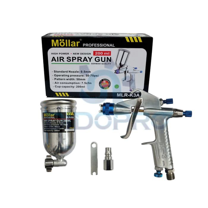 Mollar Spray Gun K3 - Alat Semprot Cat Tabung Atas 200 ML