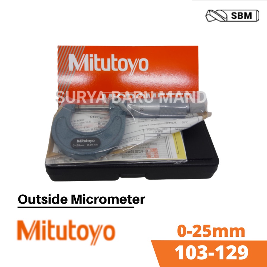 

MITUTOYO 103-129 OUTSIDE MICROMETER 0-25MM / 0.001MM / MIKROMETER LUAR