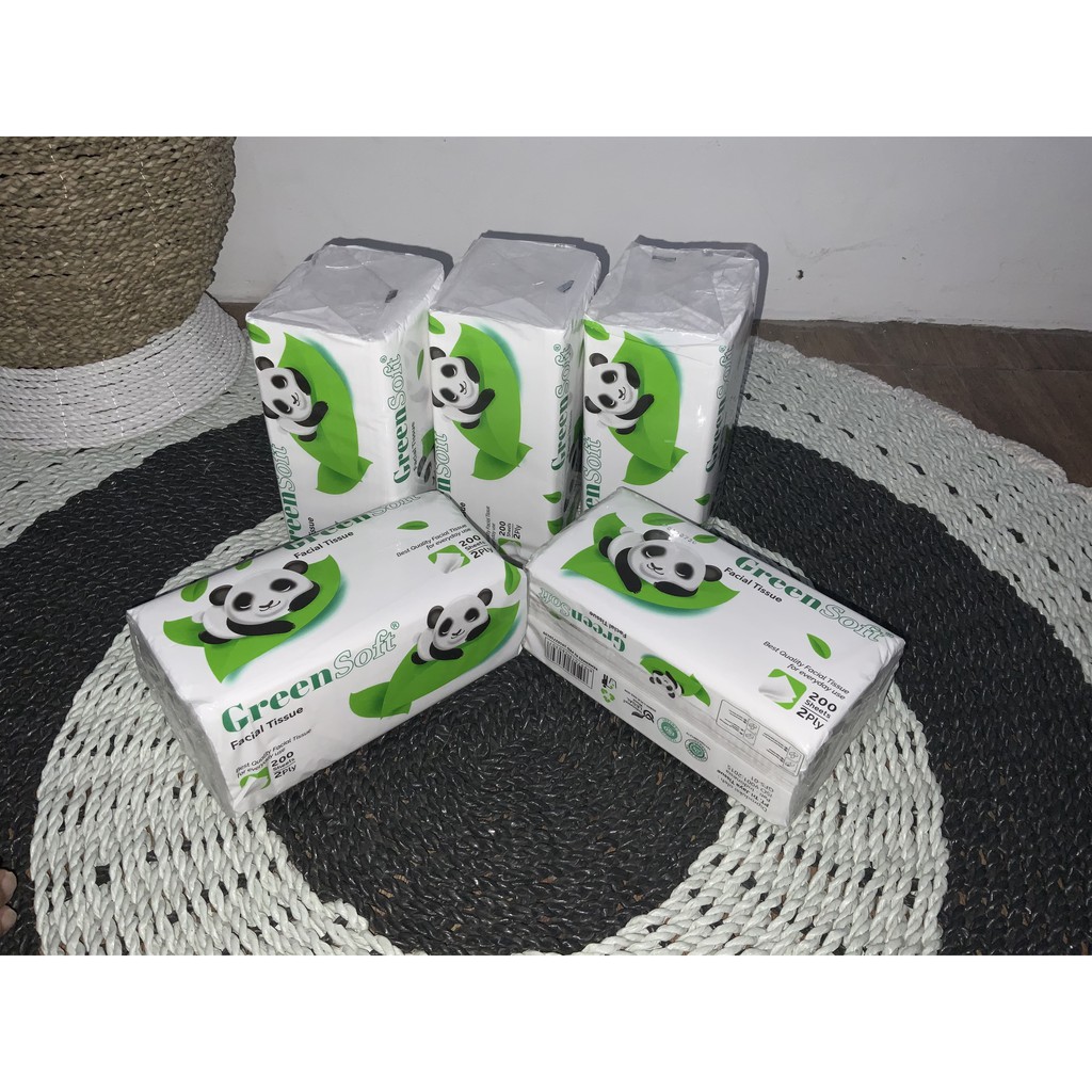 [1 Dus Tisu] Tissue Green Soft Facial Tissu 200 Sheet 2 Ply Tissue Wajah 1 Karton Isi 40 Pack Murah