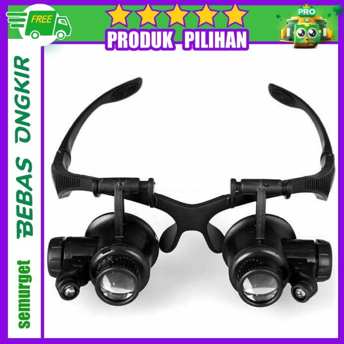 

Kacamata Pembesar 25x Magnifier dengan 2 LED - Hitam
