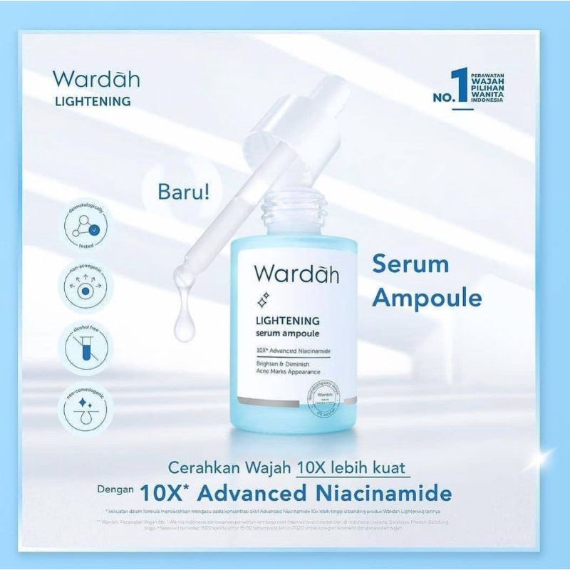 Wardah Lightening Serum Ampoule 30ml-100% ORI