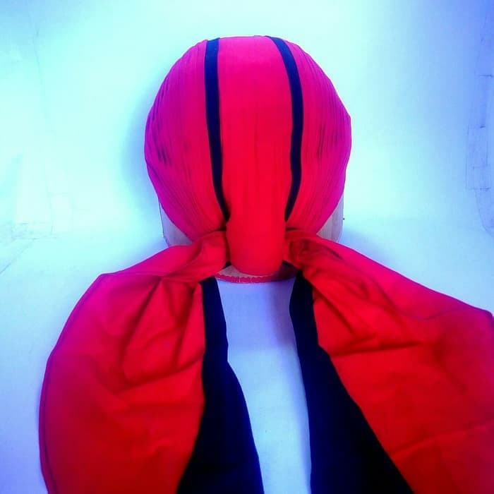 Blangkon Jogja Sliwir Koncer Alusan Bisa Dilipat Warna Merah Hitam