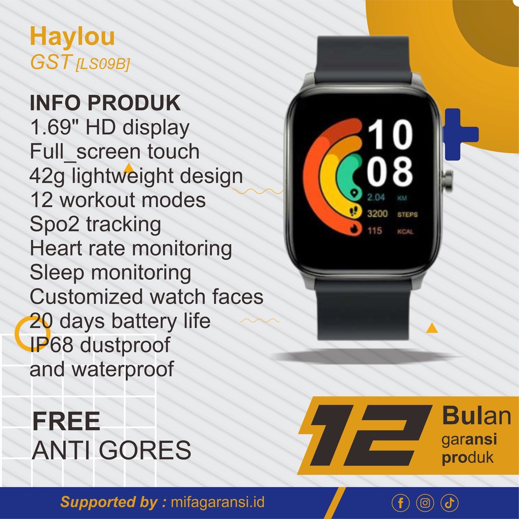 HAYLOU GST LS09B Smartwatch SpO2 tracking &amp; heart rate monitoring