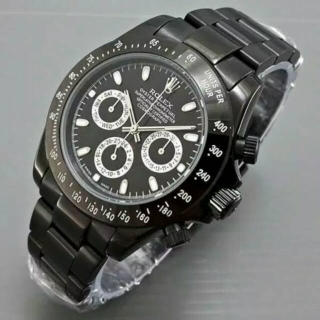 [COD] Jam Tangan Pria / Cowok Rolex Daytona Black Hitam Automatic Jam Tangan Otomatis
