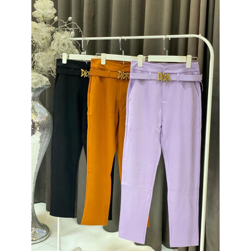 Celana Wanita Suede free Belt ORI by Vivorie