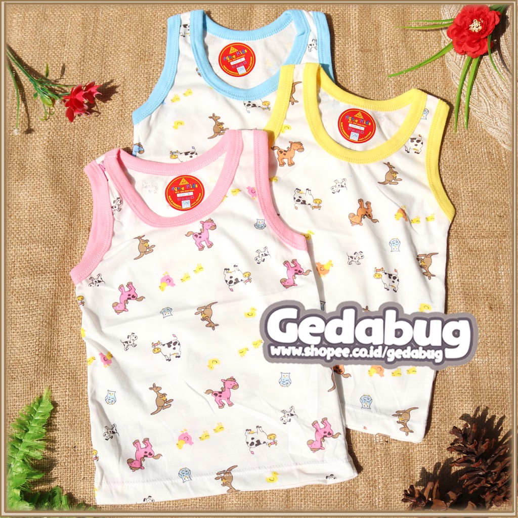 Singlet Anak Agree SM004 Putih Motif / Kaos Dalam Anak Perempuan - gedabug