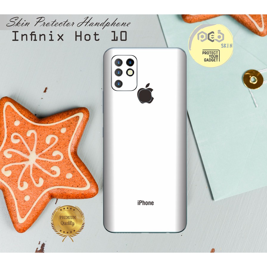 Garskin HP Infinix Hot 10 motif Iphone White - Free custom Motif