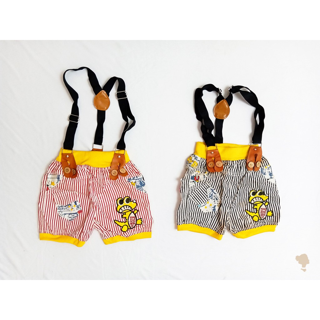 HARAJUKU Set Celana Kodok Anak 1 Tahun Laki Laki + Tali Suspender