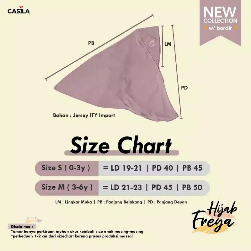 casila hijab freya/ hijab anak/jilbab bayi