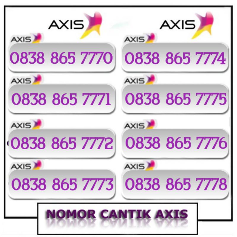 Nomor cantik kartu Axis 4G lte,11 digit