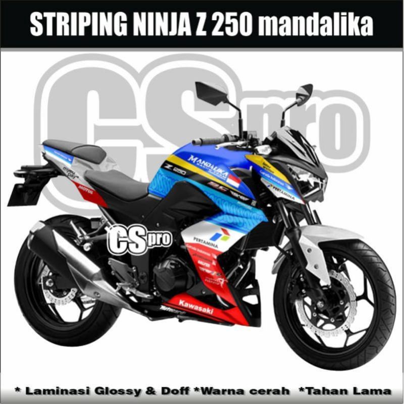 STICKER DECAL STRIPING NINJA Z250 MANDALIKA-STICKER VARIASI LIST BODY MOTOR KAWASAKI NINJA Z250
