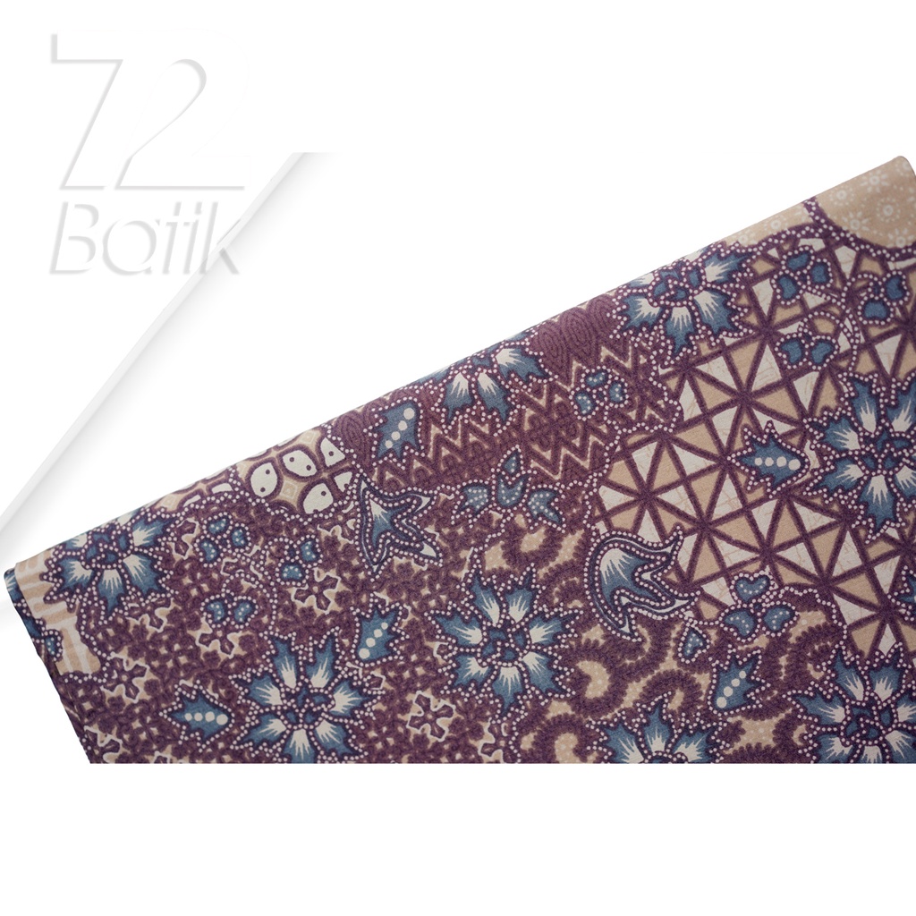 KAIN BATIK PREMIUM Bahan Katun Motif Sekar Jagad Warna Cream 721764 Cap 72 Jarik Jarit Samping Kebat Panjang Batik Katun Modern Premium Bahan Seragam Batik Pernikahan Kantor Keluarga Murah Kamen Jadi Batik Bali Lembaran