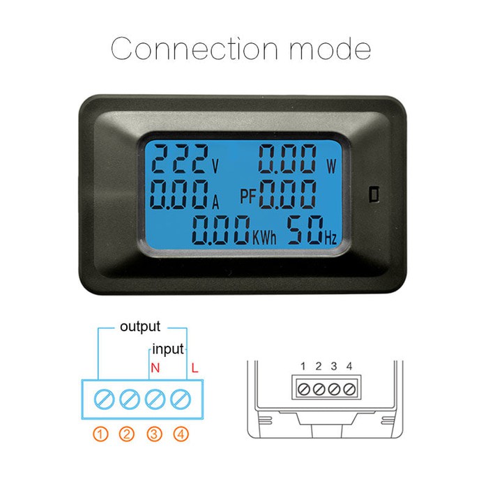 Voltmeter Ammeter Wattmeter Power Energy 6in1 AC 85-250V 20A