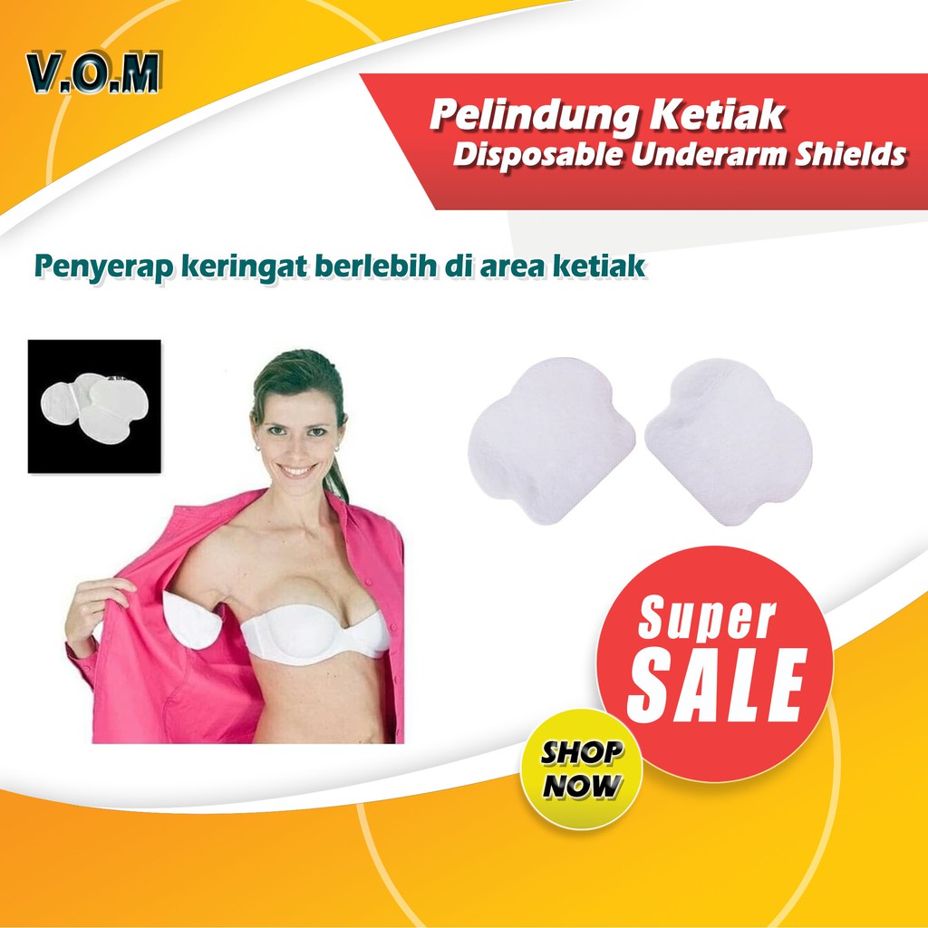 VOM-Pelindung Ketiak Anti Basah Disposable Underarm Shields 0573