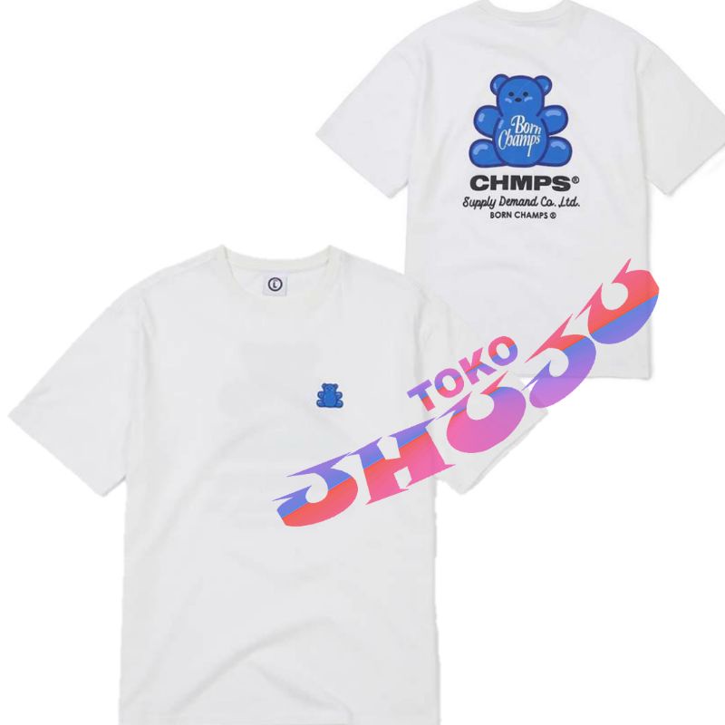 Baju T shirt Treasure Junghwan Blue Jelly Bear Depan Belakang Print DTF