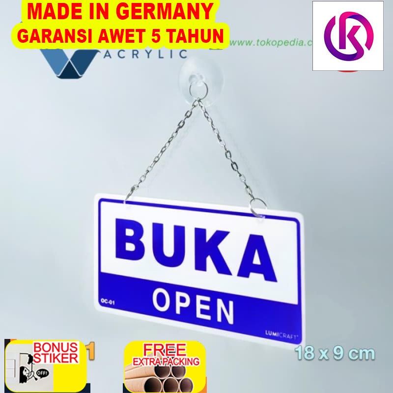 

Terlaris Buka Tutup / Open Closed Sign Board Acrylic / Akrilik 18 x 9 cm