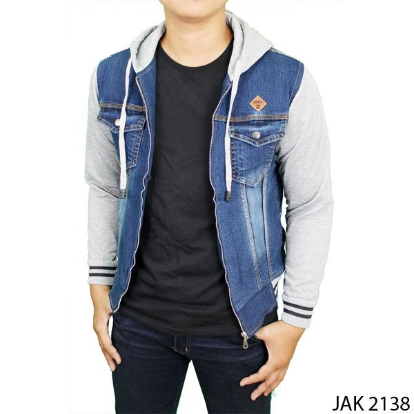 Jaket Outdoor Pria Jeans – Fleace Biru Tua – JAK 2138