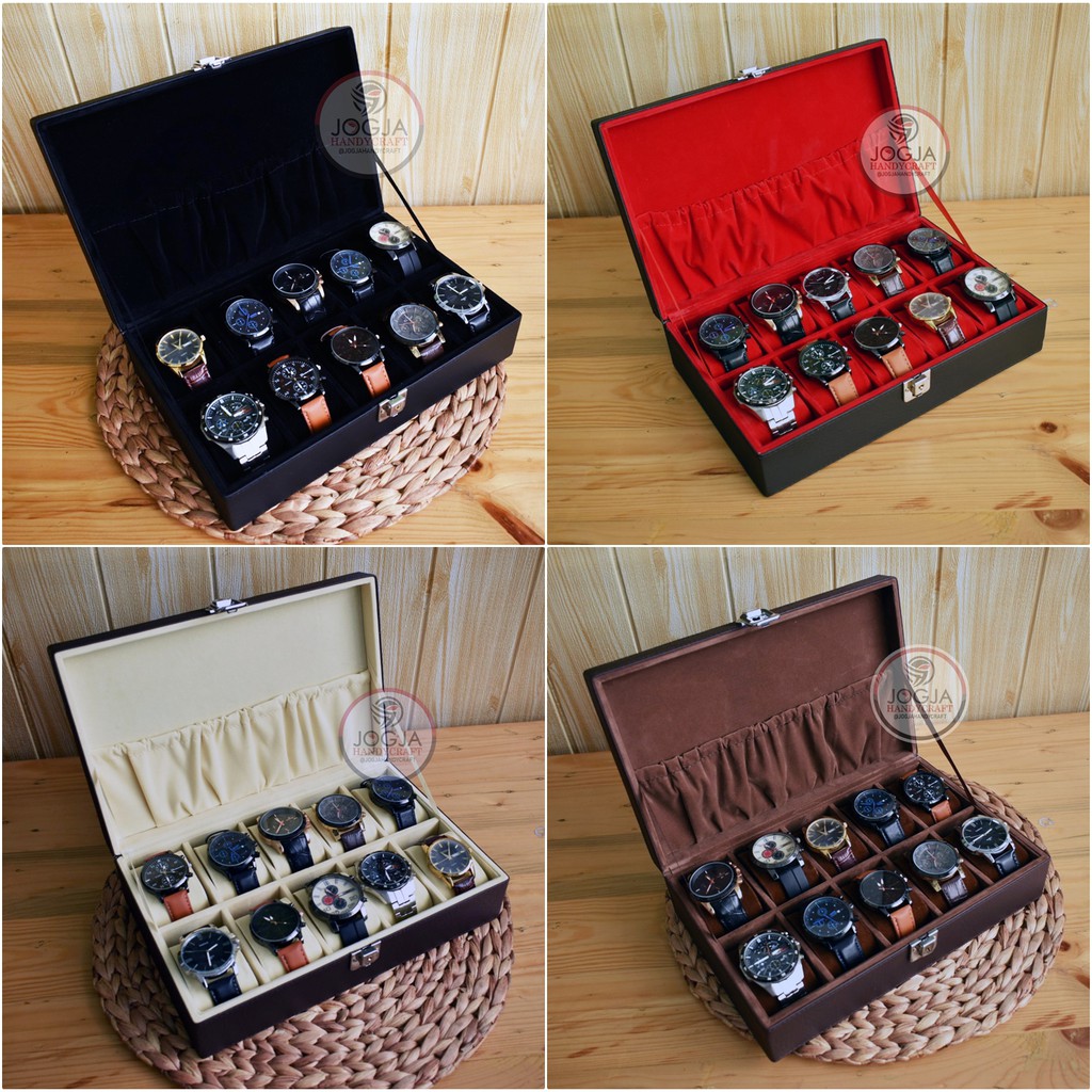 Exclusive Box Jam Tangan isi 10 JUMBO Kunci / Kotak Tempat Jam Tangan / Watch Box Organizer